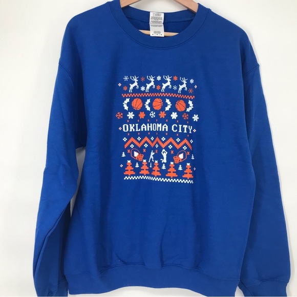 NWOT OKC Thunder “Ugly Christmas Sweater Sweatshirt - Picture 1 of 7
